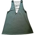 California Waves Knit Lattice Dress Beach Swim Cover Up Olive Green NWT Small Photo 3