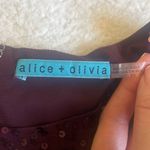 Alice + Olivia Silk Sequin Long Sleeve Blouse Plum Purple Size XS Photo 6