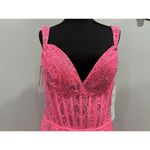 Sherri Hill 56033 Corset Back Off the Shoulder Gown Bright Pink Sz 12 NWOT Photo 1