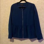 Eden court peplum zipper down blouse blue lrg Size L Photo 1