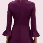 Kate Spade  Ruffle Sleeve Ponte Dress Skater Purple Medium Preppy Cocktail Party Photo 1