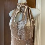 Custom dragon sequin cocktail midi dress Gold Size M Photo 10