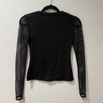ZARA Black Top with Mesh Sleeves Photo 1
