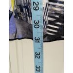 Style & Co Black/Gray/Yellow Geo Print Button Up 3/4 Sleeve Tab Blouse Size S Photo 2