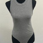 Bozzolo  gray ribbed mock neck tank bodysuit Photo 0