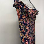 Candie's Strapless Dress Size Large Floral Navy Ruffle Y2K Fairy Photo 5
