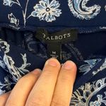 Talbots Blue Paisley Print Ruffle Wrap Skirt Size Medium Photo 3