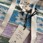 Hippie Rose  sweater knit super soft grannie square floral pattern Large NEW boho Photo 2