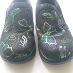Spring Step  6.5 Butterfly Rainbow Metallic Nursing Clogs Shoes in Black Photo 5