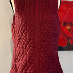 Lands' End  Womens Quilted Front Vest Size Small 6/8 Burgundy Full Zip Primaloft Photo 0