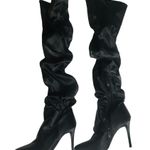 Wild Diva Women Satin Over The Knee Pointy Toe Slouchy Stiletto Boot Photo 2
