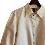 Barami Linen Cotton Women Top L Yellow Button Up Coastal Chic Office Travel Yellow Size L Photo 5