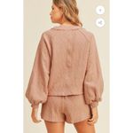 Mable Cardigan Set Haley Crop Womens Large Rose Shorts Pockets Lounge Casual Pink Photo 12