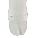 Naf Naf White Angora Wool‎ Blend Knit Sweater Dress Short Sleeve Medium Photo 2