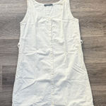 Brandy Melville  White Mini Dress Button Drown Cotton Photo 0
