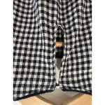 ZARA  Blouse Top XS Gingham Check Cold Shoulder Tie Back Bell Sleeve Black White Photo 7