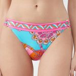 Trina Turk Ring Side Hipster Bikini Bottoms Pink Blue Boho Size 4 NWT Photo 0