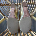 Cole Haan  Gold Metallic Peep Toe Wedges With Cork Wedge Heel Photo 6