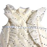 Ganni  NEW Rare Rosenfeld Floral Beaded Ruffle Sleeveless Crop Top Cream 34 Photo 12