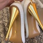 White Snake Embossed Pointed Toe Zipper Cone Heel Pumps Size 7.5 Photo 4