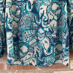 Lilly Pulitzer Elsa Keep On Trunkin Blue & White Elephant Silk Blouse Women’s XS Photo 2