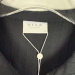 NWT Vila Vipola Short Sleeve Rib Short Dress Ribbed Polo Black Size XS NEW Photo 4