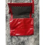 Disney  Parks Authentic Minnie Mouse Black & White Bow Red Vinyl Crossbody Purse Photo 3