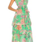 Banjanan Eliza In Rose Garden Island Green Print Maxi Dress Photo 0