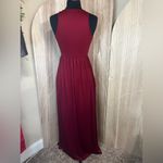 Tank Style Maxi Dress with Pockets Red Size M Photo 2