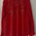Johnny Was  Elegant Orange Embroidered Cupro‎ Rayon Top Size Medium EUC Photo 0