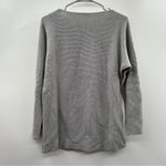 J. McLaughlin Cotton Cashmere Blend Gray Ribbed 3/4 Sleeve Pullover Sweater Sz S Photo 3