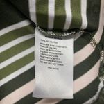 Reebok Womens Med PlayDay T-Shirt V neck Short Sleeves Green Grey White Stripes Photo 4