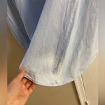 Eileen Fisher  button front shirt baby blue Irish linen Large Photo 7