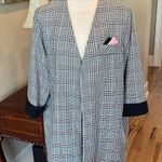 Vintage Cary Robins Long Blazer Black Pink White Suit Jacket Size L Photo 3