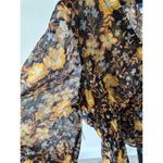 Old Navy NWT Size XL  Black Yellow Orange Floral Chiffon Blouse Smocking Photo 2