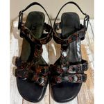 Cole Haan  Black Brown Leather Block Heel Strappy Sandal Size 8.5B Photo 7