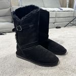 BEARPAW Women’s Tatum Shearling Wool Sheepskin Lined Suede Boots in Black 10 Photo 1