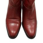 Connie Y2K Mid Calf Red/Maroon Leather Chunky Heel Boots Red Size 7 Photo 9