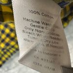 Talbots  Woman 3X Yellow Navy Blue Gingham‎ Plaid Button Front Photo 3