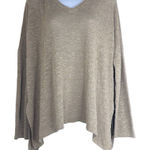 Talula Talulla Tan Oversized V Neck Long Sleeve Stretch Pullover Sweater Medium Boho Photo 0