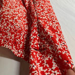 ZARA : Red & White Floral Patterned Dress- L Photo 5