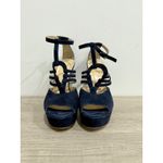 Abel Munoz Eiffel Suede Stilettos Heel Platform Sandals Navy Blue Women's 39/8.5 Photo 1