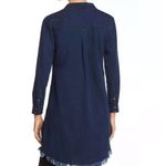Eileen Fisher Woman's XS Frayed Denim Organic Cotton Shirt Dress Long Sleeve Photo 6