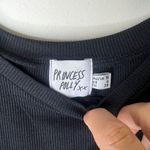 Princess Polly Demi Crop Top Ribbed Open Back w/ Tie Black Cute Summer‎ Size 6 Photo 3