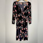 Lane Bryant  Navy Floral Faux Wrap Mini Dress Coquette Cottage Vacay Size 22/24 Photo 3