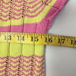 Urban Outfitters UO First Place Flyaway Cropped Sweater Pink Green Cardigan Short Sleeve Medium Photo 4