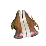 Puma  Womens basket classic 9.5 Holographic Pink & Gold Sneakers  gold Laces Photo 7