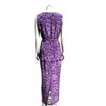 All Silk Vintage Dress by Spencer Jeremy 8 Purple Abstract Print Maxi Cocktail Photo 4