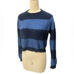 Minnie Rose  cropped cashmere stripe preppy sweater size medium Photo 3