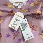 Hippie Rose NWT  Women's Floral Print Calf Midi satin slip Dress Purple L Photo 9